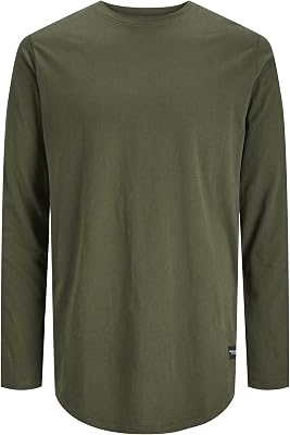 JJENOA TEE O-NECK LS NOOS, T-Shirt Uomo, Verde (Forest Night Fit:Relaxed), XL
