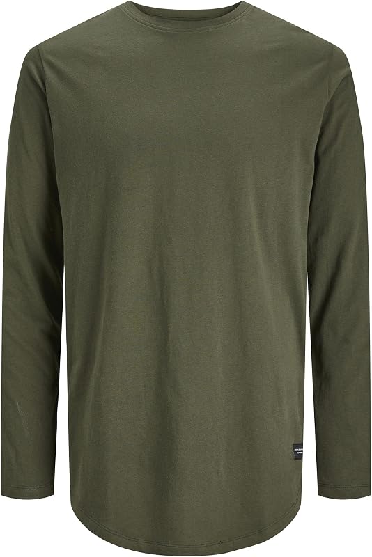 JJENOA TEE O-NECK LS NOOS, T-Shirt Uomo, Verde (Forest Night Fit:Relaxed), XL