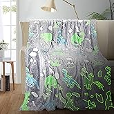 Glow in the Dark Dinosaur Blanket for Kids Boys Toddler, Soft Fleece Throw 40"x60" Birthday Gift