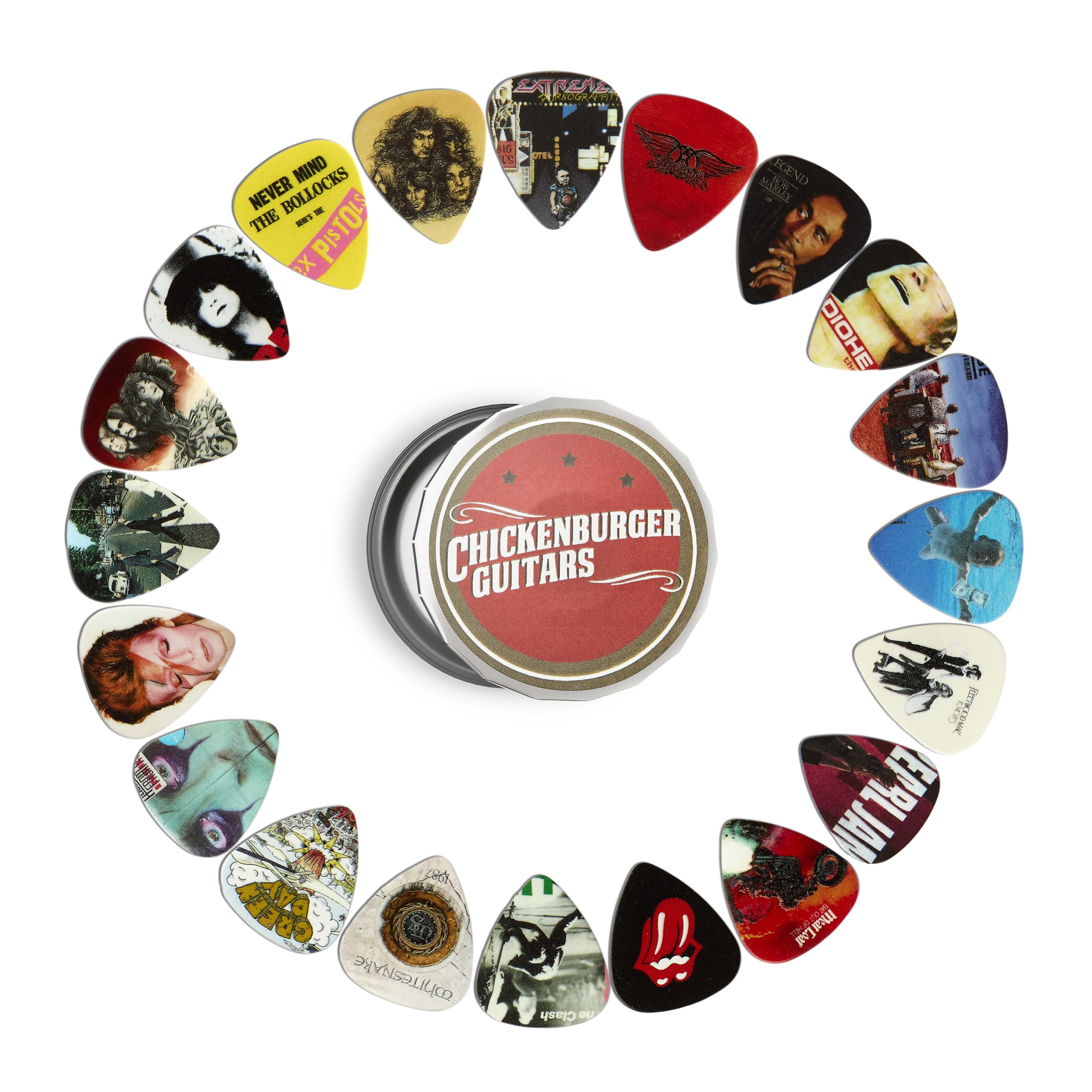 SET2 Guitar Picks x 20 Cool Guitar Album Cover Custom Picks Plectrums