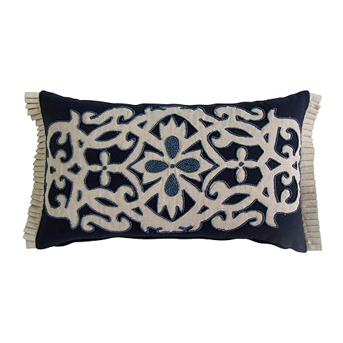 Amazon Com Navy Tone Patterned Embroidered Beaded Boudoir