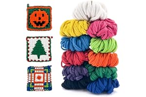 OYACH 440pcs 10 inch Cotton Weaving Loom Refill Loops,11 Colors Rainbow Potholder Loom Loop Bands,Weaving Pot Holder Refill Loops DIY Crafts for Adults Kids,8pcs 8" Potholders(Loom not Included)