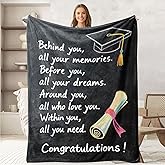 keepitcozi Graduation Gifts for Him Her, High School PHD College Masters Degree Graduation Gift, Graduate Gifts Ideas for Girls Women Female Men, Flannel Soft Blanket for Bed Couch 50"x60"