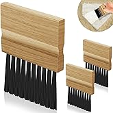 Suclain Umpire Home Plate Brush Wood Handle for Field Cleaning | Black Bristles, Baseball Softball Umpire Equipment Kit, Brushes for Base Maintenance, Field Cleaning,4.33 x 3.15 x 0.39 Inch