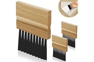 SUCLAIN 3 Pieces Umpire Brush with Wood Handle Softball Baseball Home Plate Brush for Umpire Equipment Kit, Black 4.33 x 3.15 x 0.39 Inches