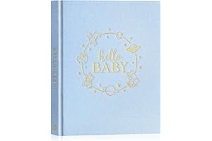 Lanpn Hello Baby Memory Book for Boy Girl - Linen Hardcover Baby Book Keepsake for New Parents - Newborn Baby First 5 Year Jo