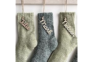 Personalized Christmas Stocking Name Tags,Personalized Stocking Tags for Christmas,Home Decor (Wood,4Pcs)