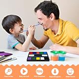 ENJSD Face Paint Kit 14 Pcs Kids Adults 10 Water Based Colors 2 Brushes Sponges view 4