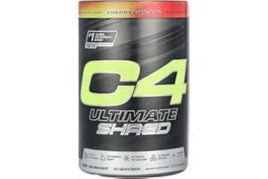 Cellucor C4 Ultimate Shred Pre Workout Powder, Metabolism Supplement with Cayenne Extract+300mg Caffeine+TeaCrine+Dynamine - Cherry Limeade, 20 Servings