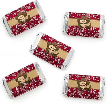 Amazon Com Little Cowboy Mini Candy Bar Wrapper Stickers