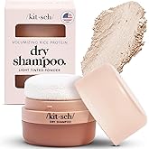 Kitsch Dry Shampoo Powder with Rice Protein for Women & Men - Unscented, Volumizing, No White Cast,Organic, Paraben Free, Non Aerosol for Oily and Light Hair, Travel Size | Ideal Gifts for Women - 8g