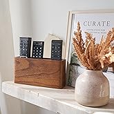 KIBAGA Premium Wooden Remote Control Holder - Easy Install Adhesive Wall Mount Caddy Keeps 3-4 TV Remotes Neatly Organized - Stylish Natural Wood Organizer is Perfect for Any Bed Or Living Room Wall