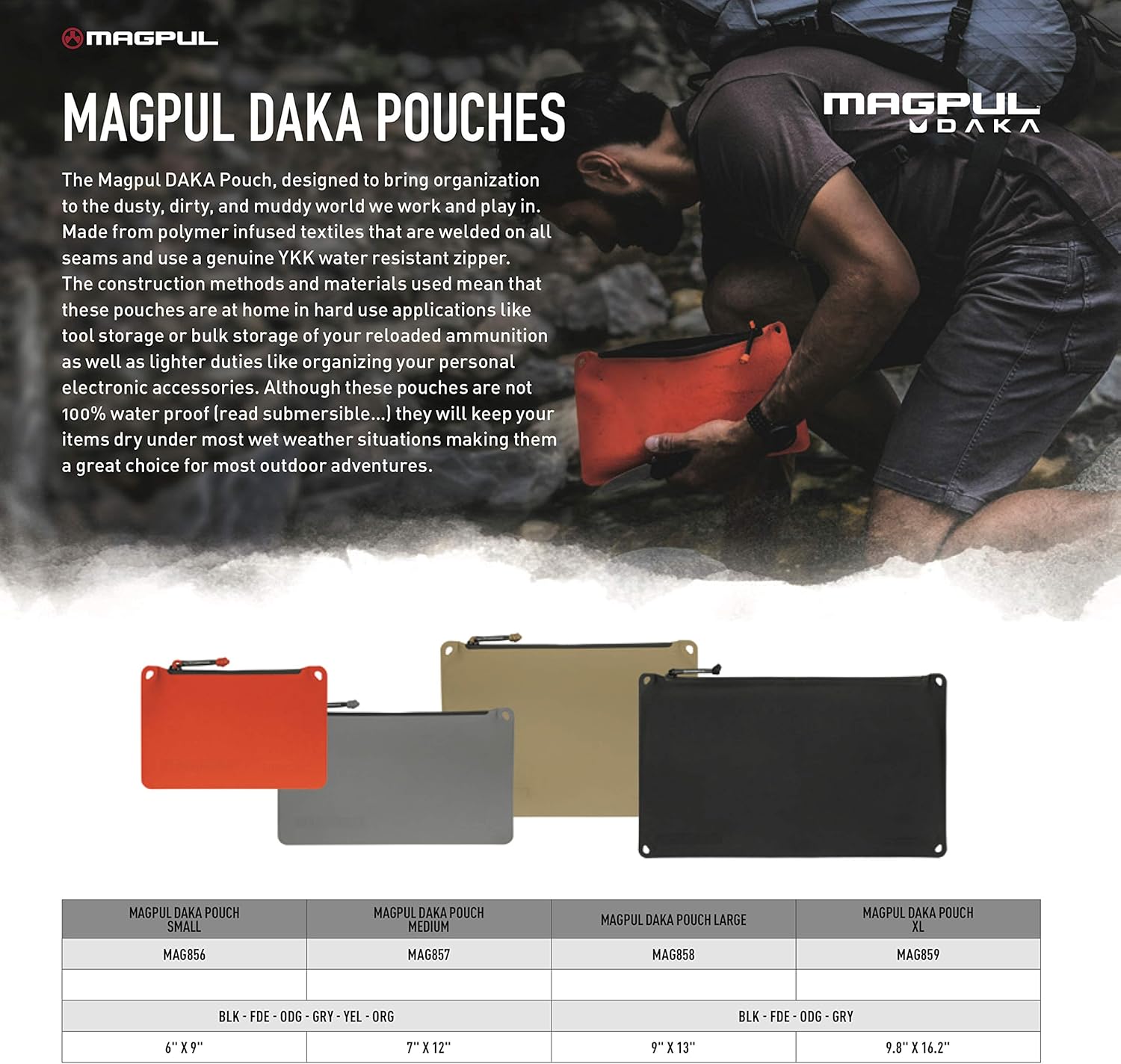 Magpul DAKA Pouch Zippered Tactical Range Tool and Gear Bag : Sports & Outdoors