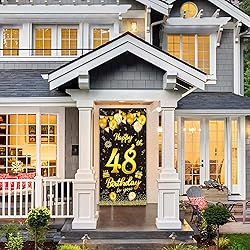 wongmode Happy 48th Birthday to You Door Banner