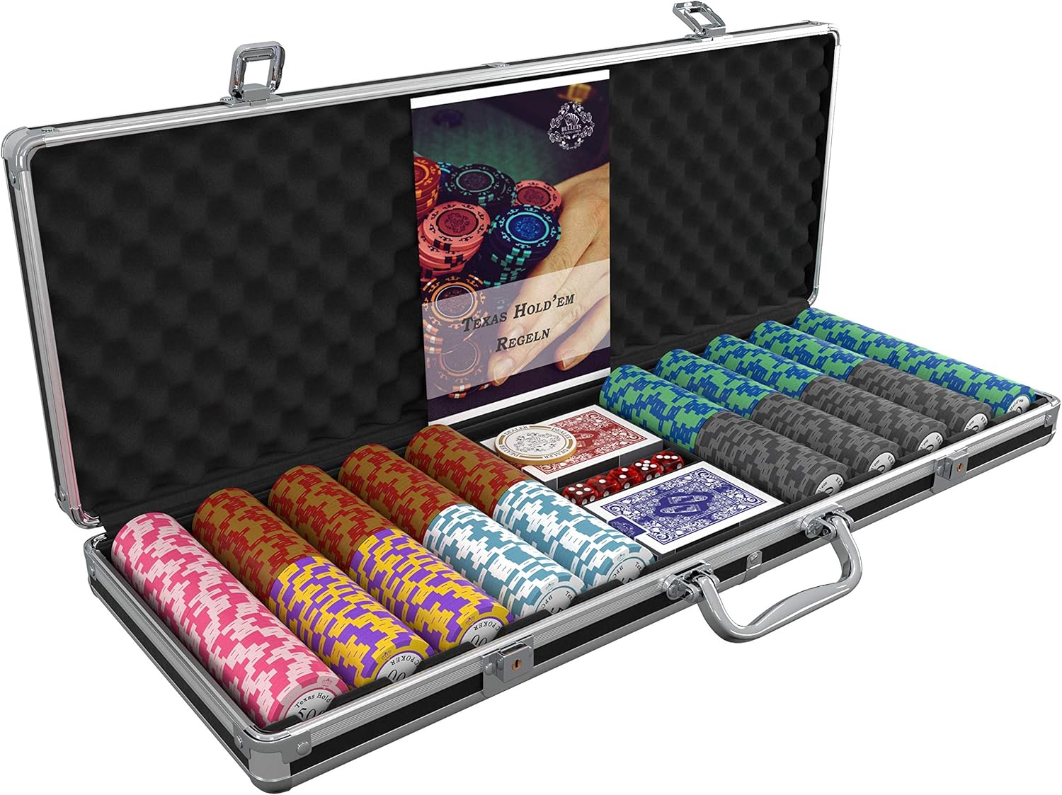Grande mallette de poker Ensemble de poker de luxe avec 500 jetons de poker Carmela, guide du Grande mallette de poker Ensemble de poker de luxe avec 500 jetons de poker Carmela, guide du