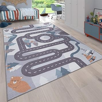 Paco Home Kinder Teppich Spiel Teppich Fur Kinderzimmer Strassen Design Mit Tieren Beige Grosse O 200 Cm Rund Amazon De Kuche Haushalt