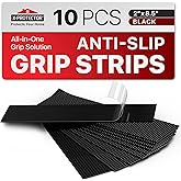 X-Protector Rubber Grip Tape Strips - 10 PCS Pack of Non-Abrasive Grip Stickers - 2"x8.5" Heavy-Duty Non Slip Adhesive Strips - Black Waterproof Rubberized Grip Tape for Handles!
