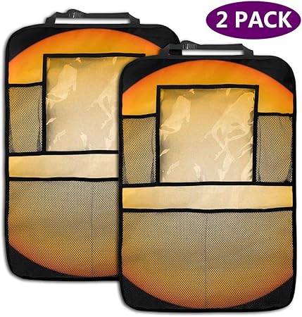 Amazon 太陽の壁紙 車用シートバックポケット おしゃれ かわいい 大容量 多機能収納 車用収納ポケット 防汚耐久 取り付け簡単 2個 ポケット ケース カバー 車 バイク