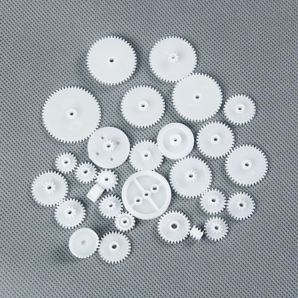 ANGEEK Gear Transmission Set 75pcs Plastic Gears Wire Robot Parts Rack Pulley Belt Worm Crown Shaft Car Toy Models Accessories DIY - Image 3