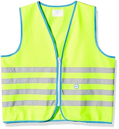 Wowow Fun-Warnweste für Kinder, Gelb fluoreszierend, Größe M (7-9 J.)