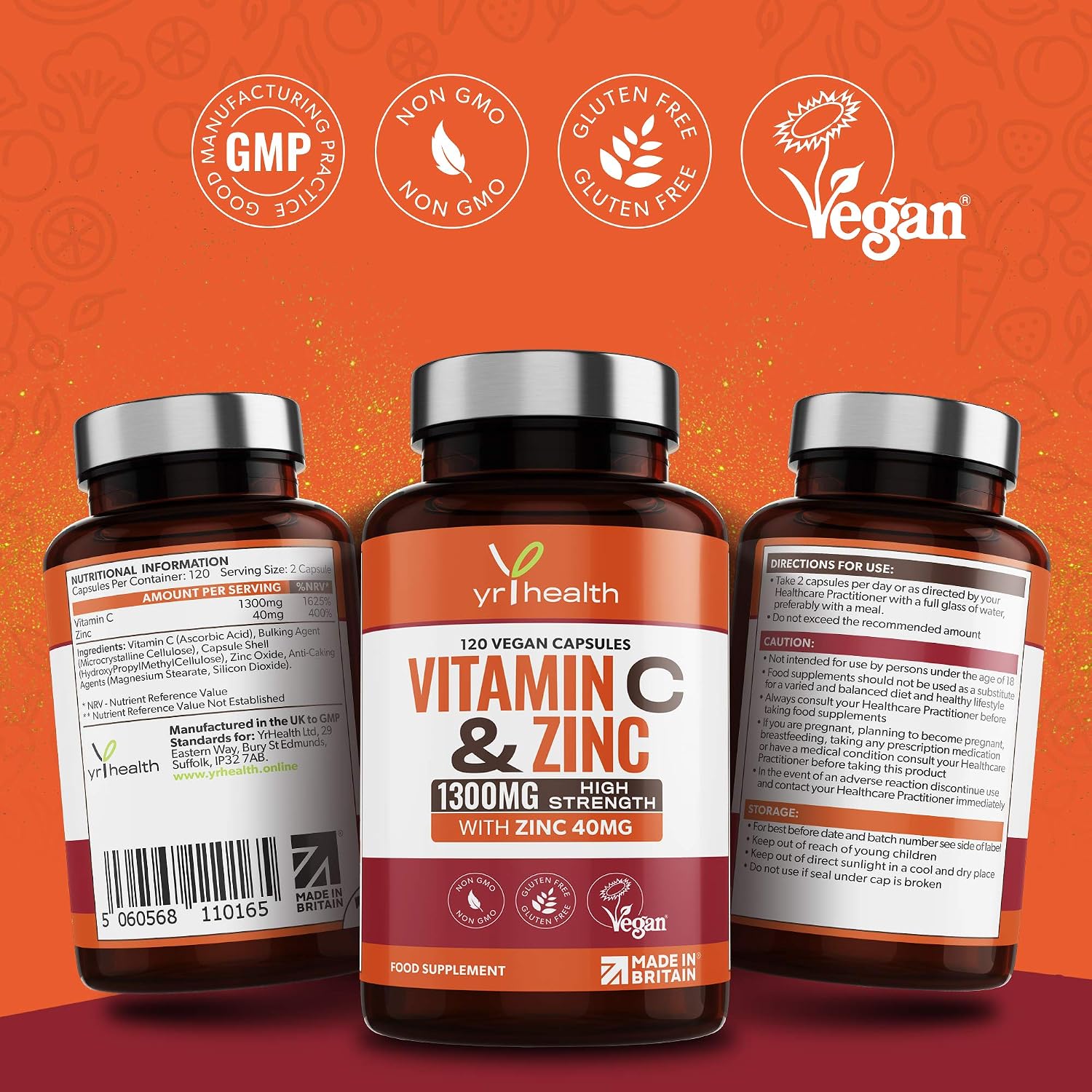 Vitamin C 1300mg and Zinc 40mg High Strength, VIT C and Zinc for Maintenance of Normal Immune System - Image 4