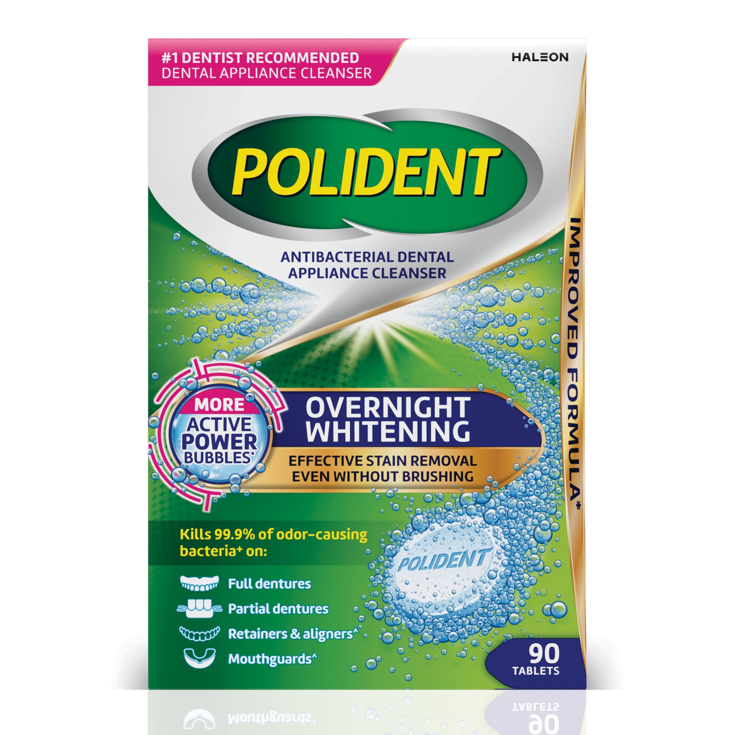 Photo 1 of Polident Overnight Whitening Antibacterial Dental Appliance Cleanser Tablets, 90 Count