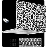 MEEgoodo for MacBook Air 13 inch Case 2021 2020 2019 2018, Cover Fit Model A2337 M1 A2179 A1932, Clear Case for 13.3-inch Laptop, Hard Shell Cases for MacBook Air M1, Snow Leopard Texture