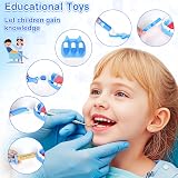 Ophy 40pc Wooden Dentist Play Set for Kids 3+ with Tooth Model Stethoscope Bag view 4