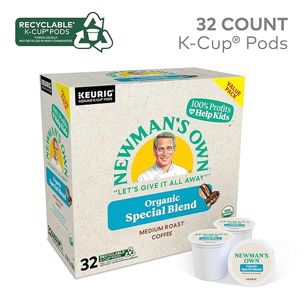 NEWMAN’S OWN ORGANICS NEWMAN’S SPECIAL BLEND, KEURIG SINGLE-SERVE K-CUP PODS, MEDIUM ROAST COFFEE, 32 COUNT
