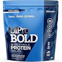 BiPro Bold Milk & Whey Protein Powder Isolate for Every Lifestyle, Creamy Vanilla, 5 Pound - No Added Sugar, Suitable for Lac