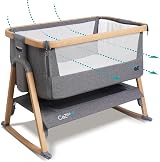 Tutti Bambini CoZee Air Crib & Cot - Breathable Baby Rocker - Oak/Charcoal