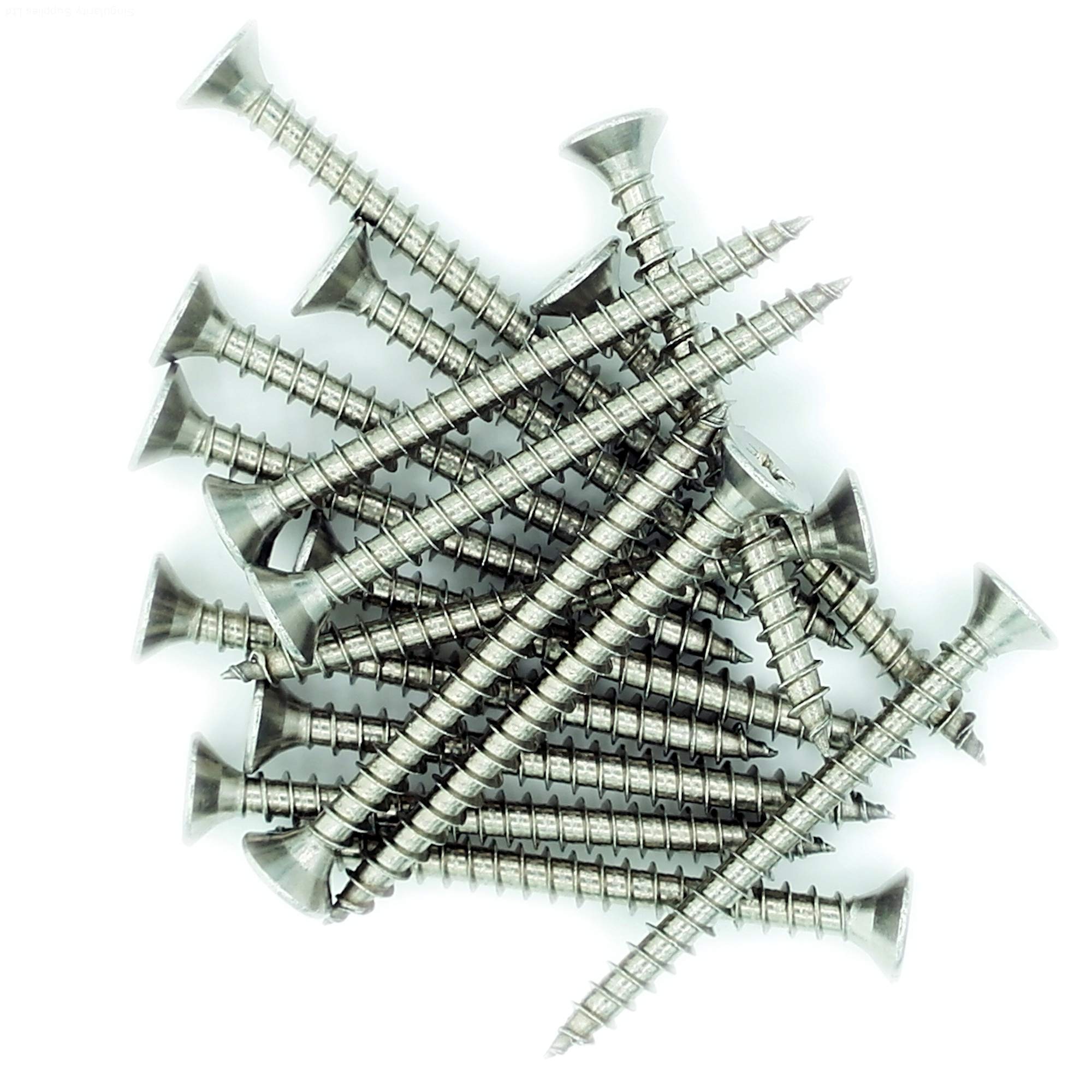 No.6 x 1.2 (4mm x 30mm) Pozi Countersunk Chipboard Screw - Stainless Steel (A2) (Pack of 20)