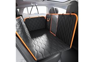 MLIVROM Scratchproof Dog Car Seat Cover For Back Seat, Waterproof Back Seat Pet Cover For Dogs With Mesh Window,Storage Pocket,Side Flap,Collapsible Nonslip Dog Seat Cover Universal Size Fit for Car/Truck/SUV