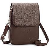 befen Genuine Leather Small Crossbody Bags for Women, Cell Phone Cross body Purse Bag with RFID Blocking Card Slots