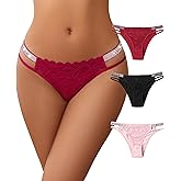 Avidlove Underwear for Women Cotton Briefs Sexy Floral Lace Hipster Panties Cheeky Underpanties