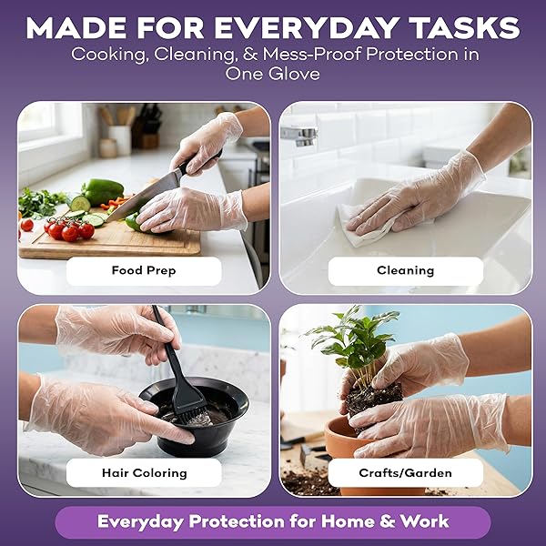 PROHEAL VINYL DISPOSABLE GLOVES LARGE – 1000 COUNT CASE CLEAR FOOD SAFE COOKING AND HOUSEHOLD CLEANING GLOVES – POWDER FREE AND LATEX FREE KITCHEN GLOVE FOR MEAL PREP AND FOOD SERVICE