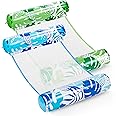 SLOOSH 2 Packs Hammock Pool Floats Adults, 4-in-1 Multi-Purpose Inflatable Pool Floats PVC Water Hammock Lounge Floaties
