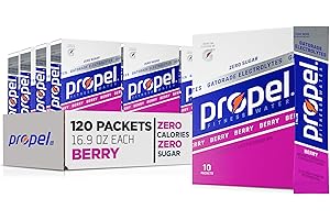Propel Powder Packets Berry With Electrolytes, Vitamins and No Sugar 10 Count (Pack of 12)
