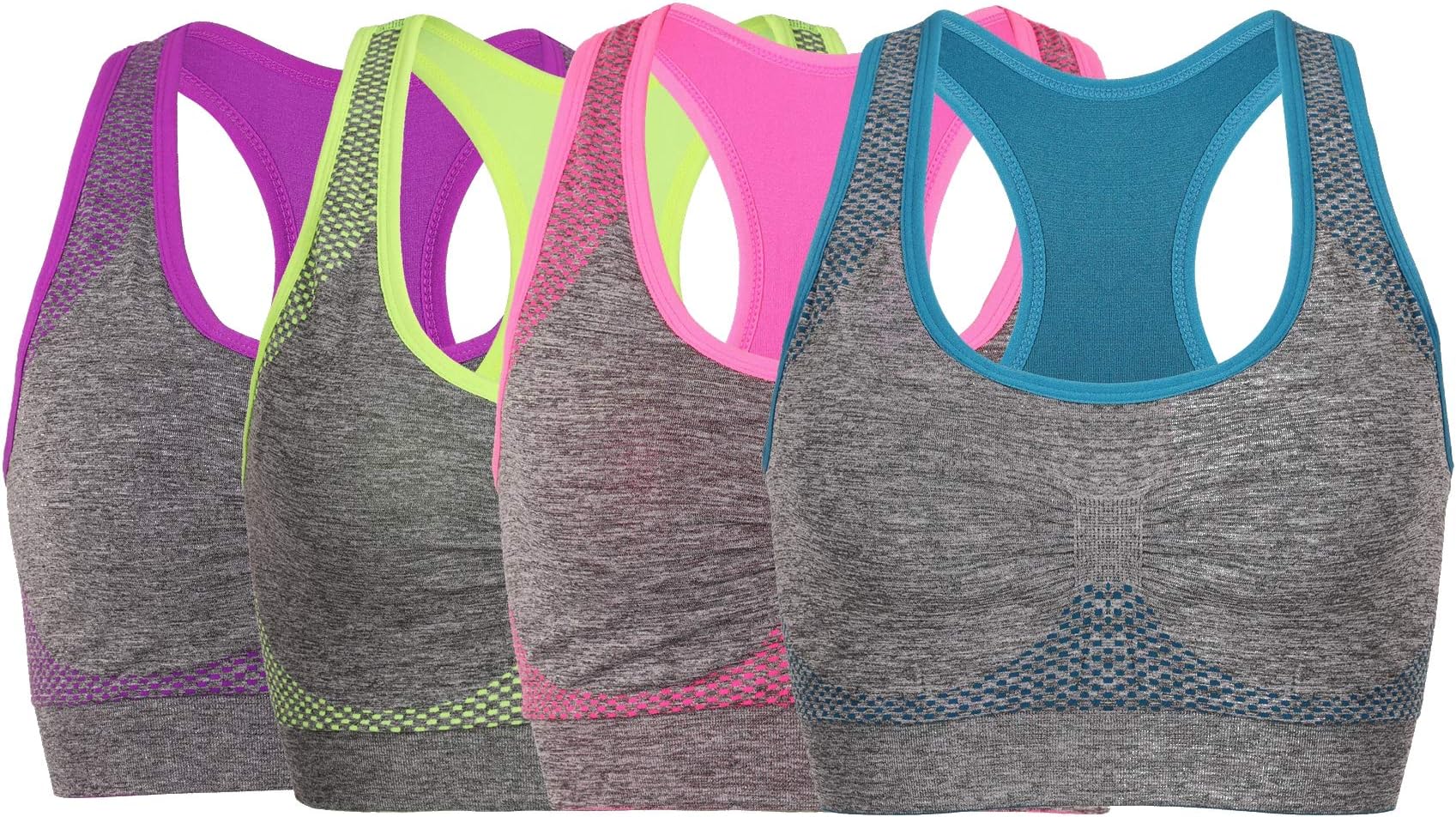 Women's Seamless Sports Bra High Impact Pocket Yoga Bras