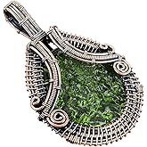 Healing creation Rare Moldavite Gemstone Pendant Copper Wire Wrapped Pendant Handmade Jewelry Genuine Gemstone For Her