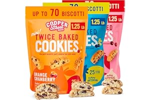 Cooper Street Cookies Twice Baked Italian Biscotti Cookies - Lemon Blueberry, Orange Cranberry and Cherry White Chunk | Crispy, Light and Healthy Cookies | Peanut & Dairy Free | 20oz | 3 Pack