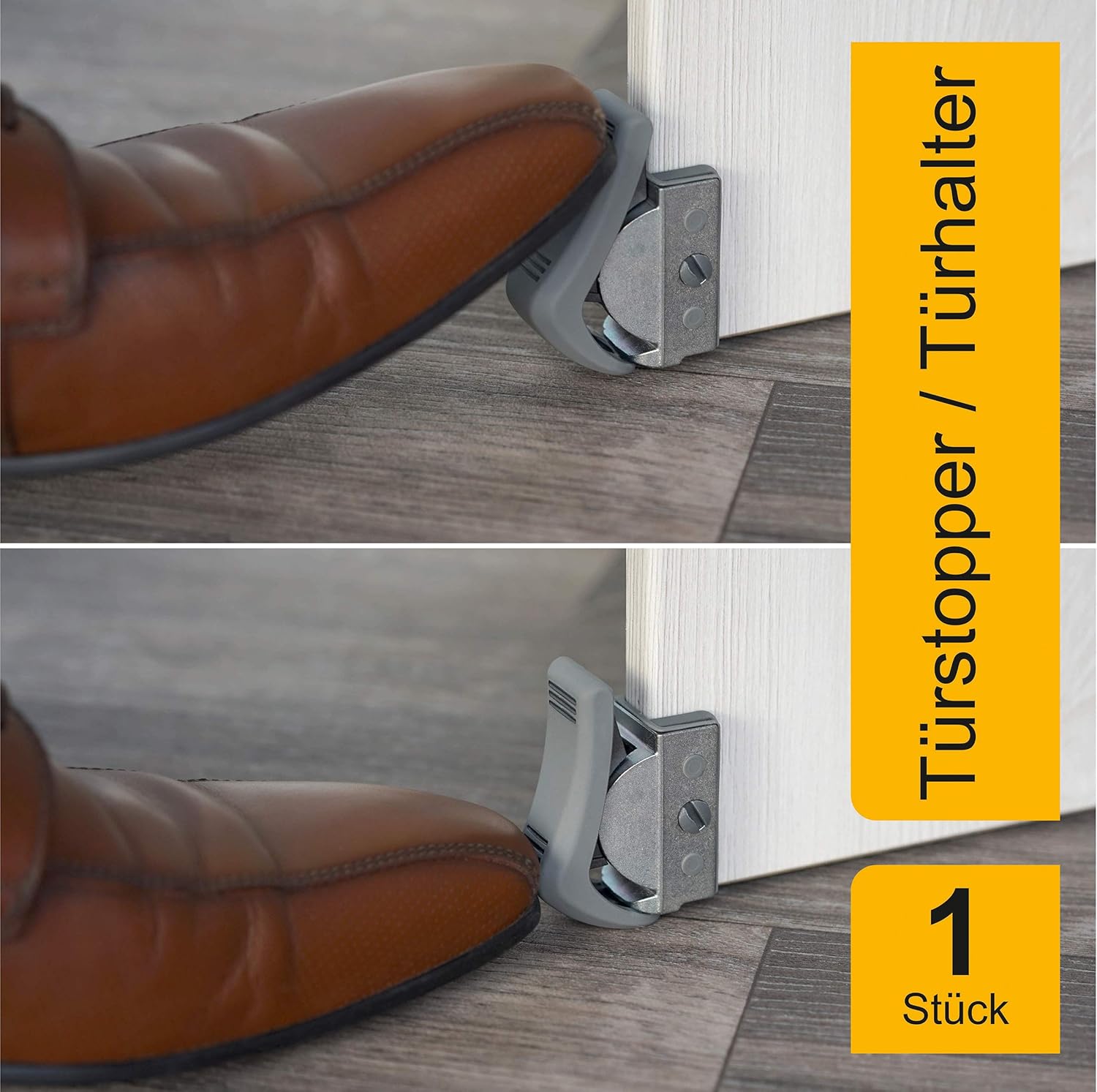 Clipflix Door Stopper Can be Retrofitted without Screws, Drilling and