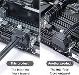 MZHOU USB 3.0 19Pin Male to Female Extension Cable 18cm L-Shape Motherboard view 4