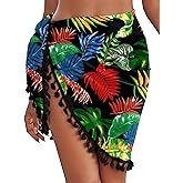 AI'MAGE Sarong Wraps for Women Swimsuit Coverups Beach Bathing Suit Cover Up Tassels Bikini Short Wrap Skirts for Swimwear