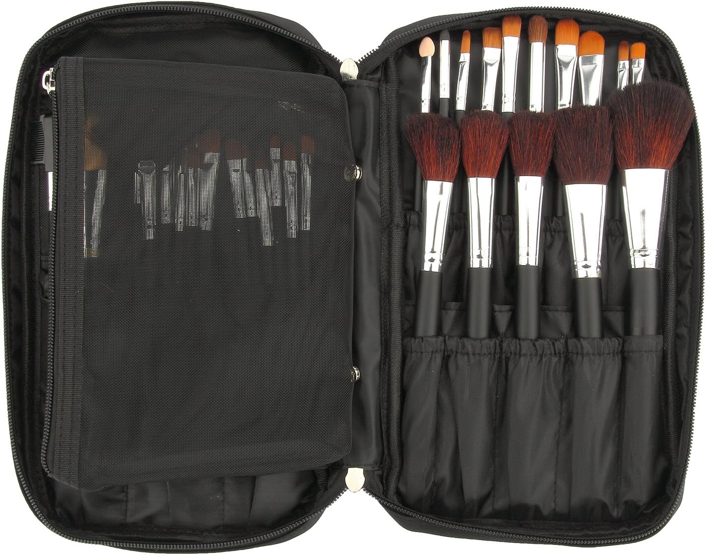 Discoball Makeup Brush Bag Travel Cosmetic Organizer Makeup Artist Case Make Up Bag Cosmetics Brushes Pouch Makeup Brush Holder Storage Handbag for Girl Women(Brushes not Included)