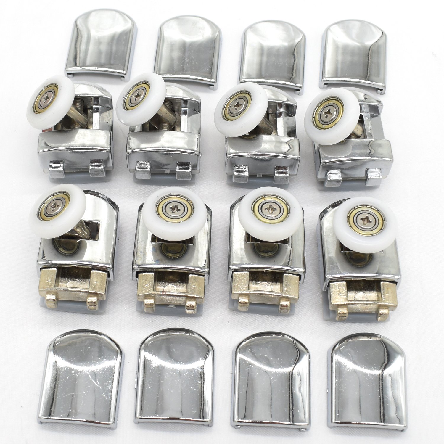 Set of 8 Singel Shower Door Rollers Runners Wheels Pulleys 23mm Wheel Diameter Top Bottom Bathroom Replacement Parts