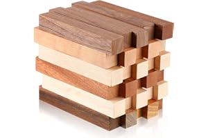 YOOKEER 30 Pieces Exotic Wood Pen Blanks Pen Turning Supplies, Black Walnut, Hard Maple, Beech, Sapele, Cherry, and Merbau DIY Crafts Pen Turning Kit for DIY Crafts,5 x 3/4 x 3/4 Inches