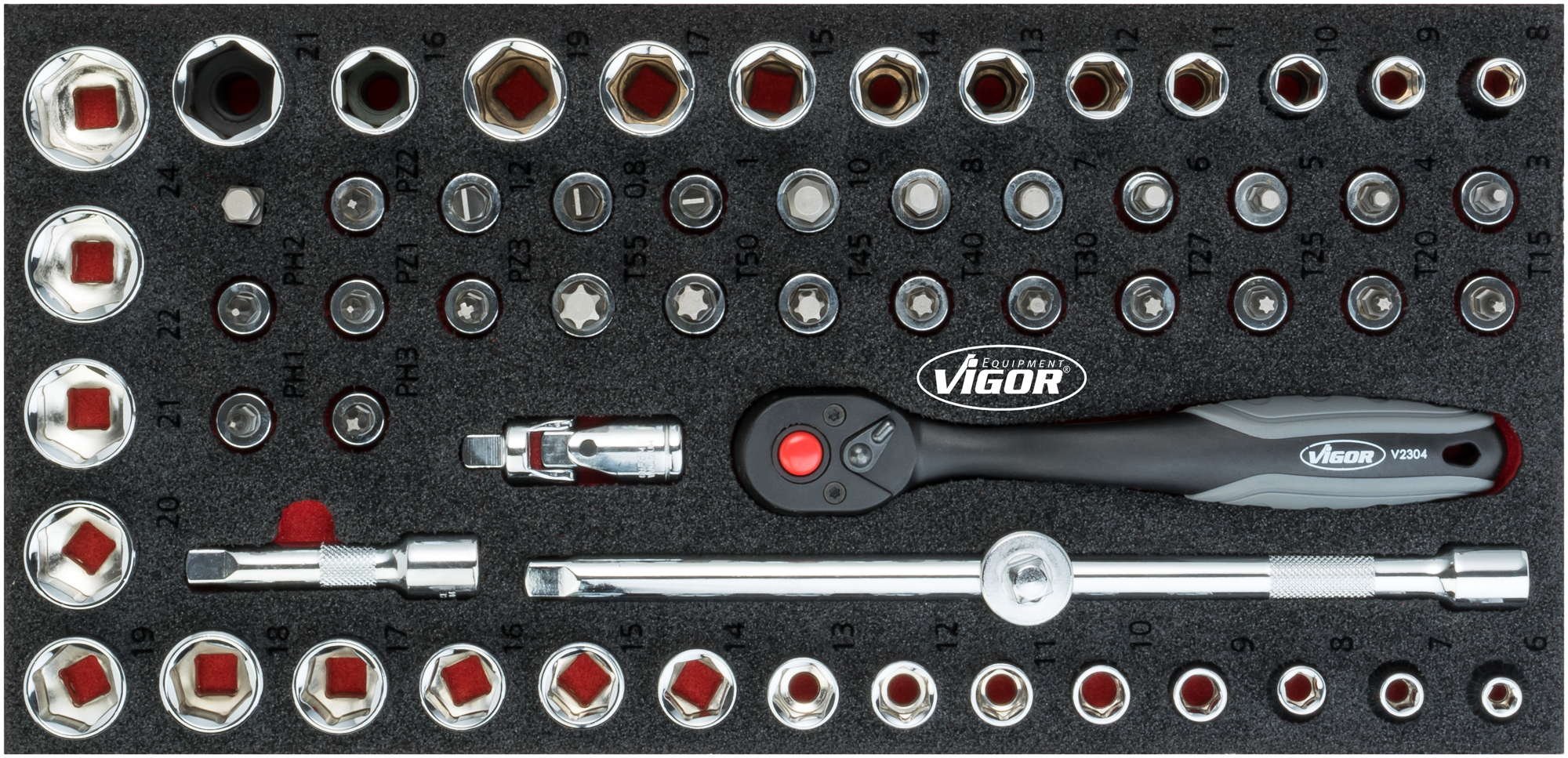 Vigor Vigor_V4973 Socket Tool Set (61-Piece)