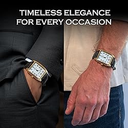 Miykon Vintage Watches for Men - Tank Square Gold