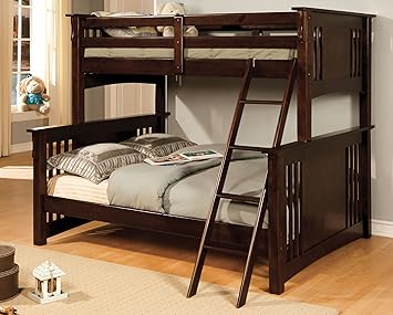 Amazon.com: Furniture of America Concord Bunk Bed, Twin/Full, Dark ...